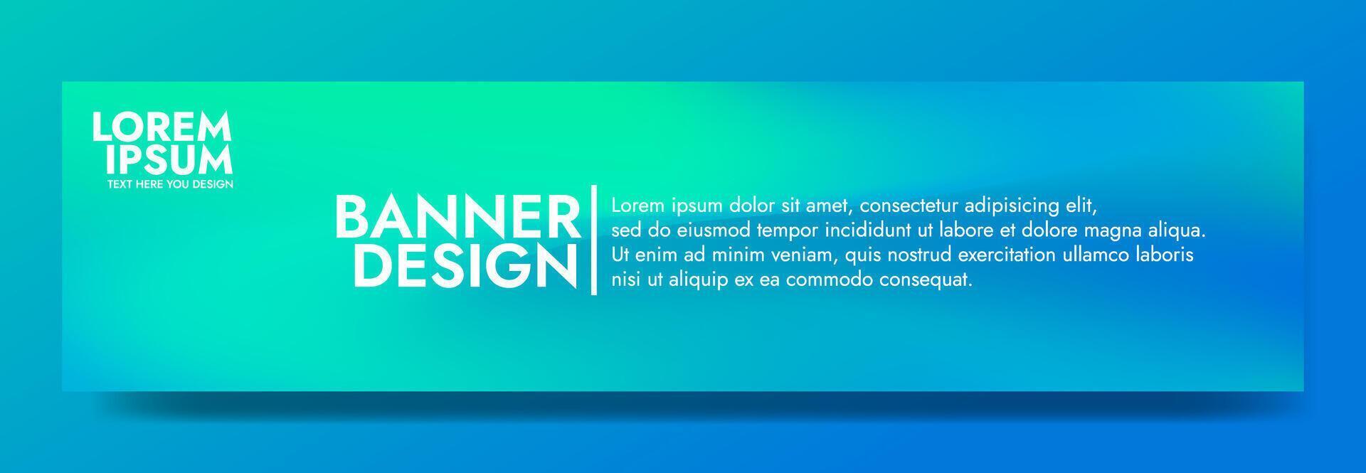 Gradient blurred banner in shades of green blue. Ideal for web banners, social media posts, or any design project that requires a calming backdrop vector