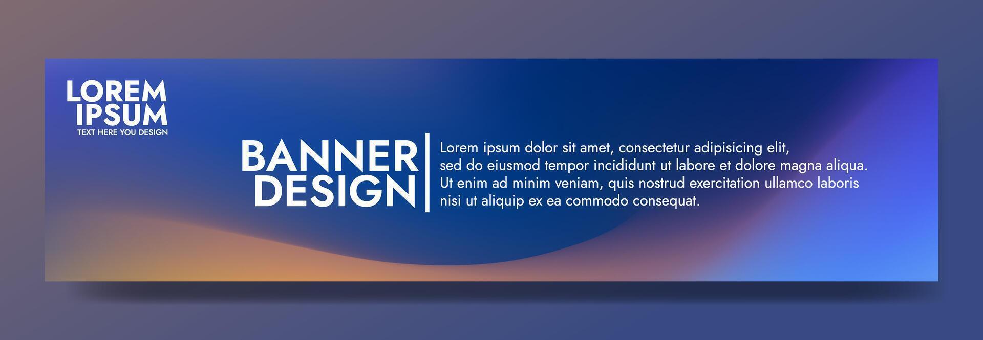 Gradient blurred banner in shades of blue and orange. Ideal for web banners, social media posts, or any design project that requires a calming backdrop vector