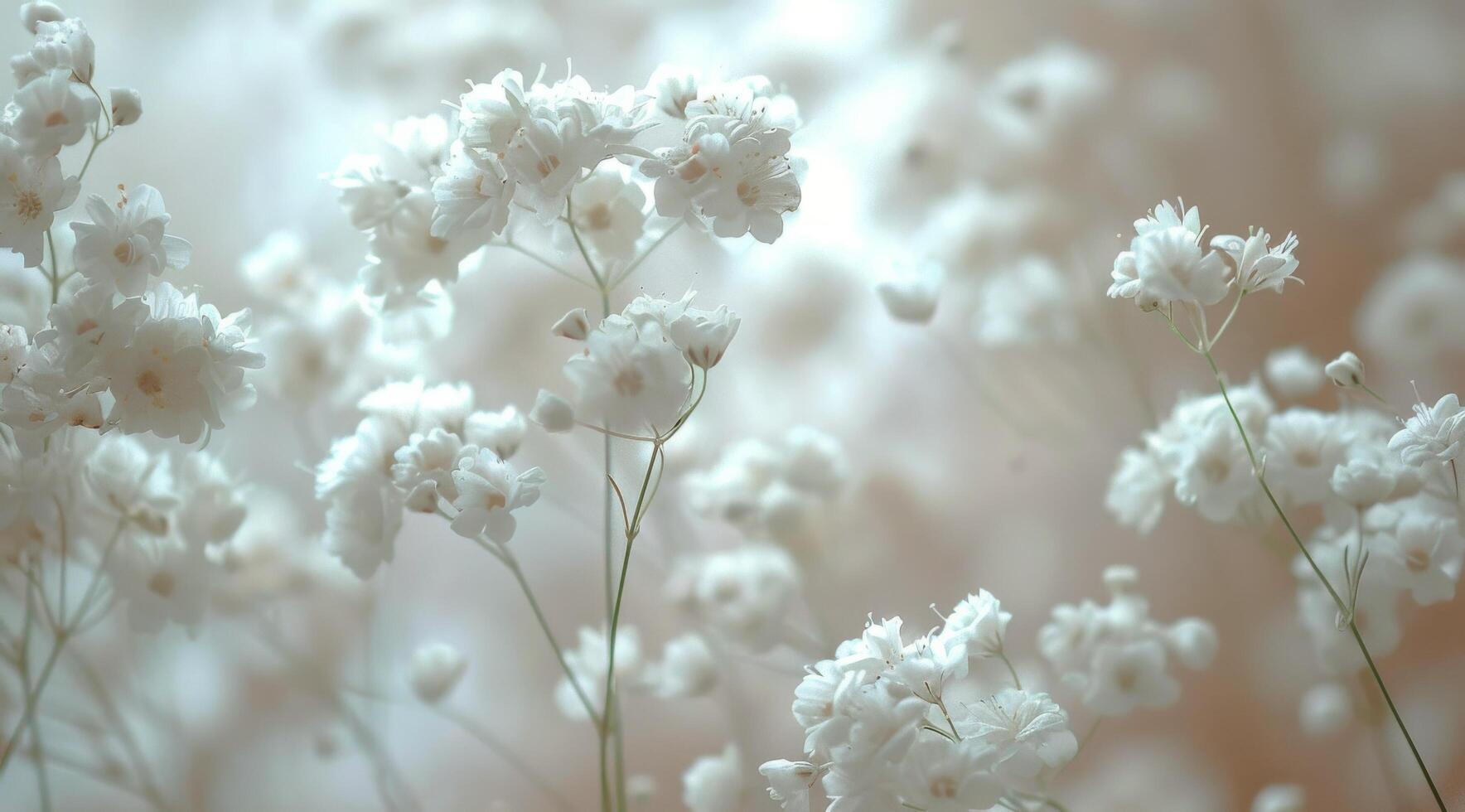 Delicate White Baby's Breath Blooms in Soft Light photo