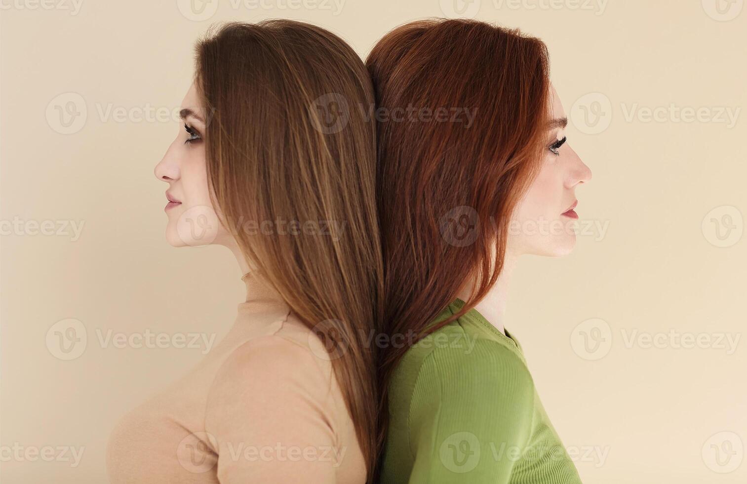 Two cheerful young women photo