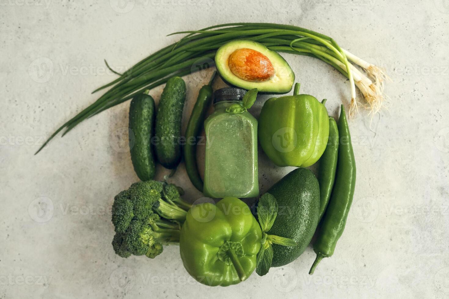 Healthy green detox juice photo