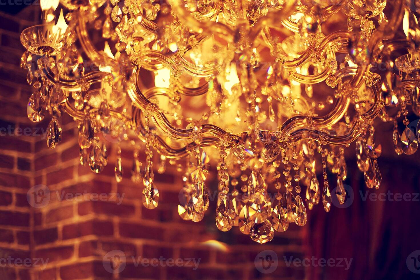Chrystal chandelier close up photo