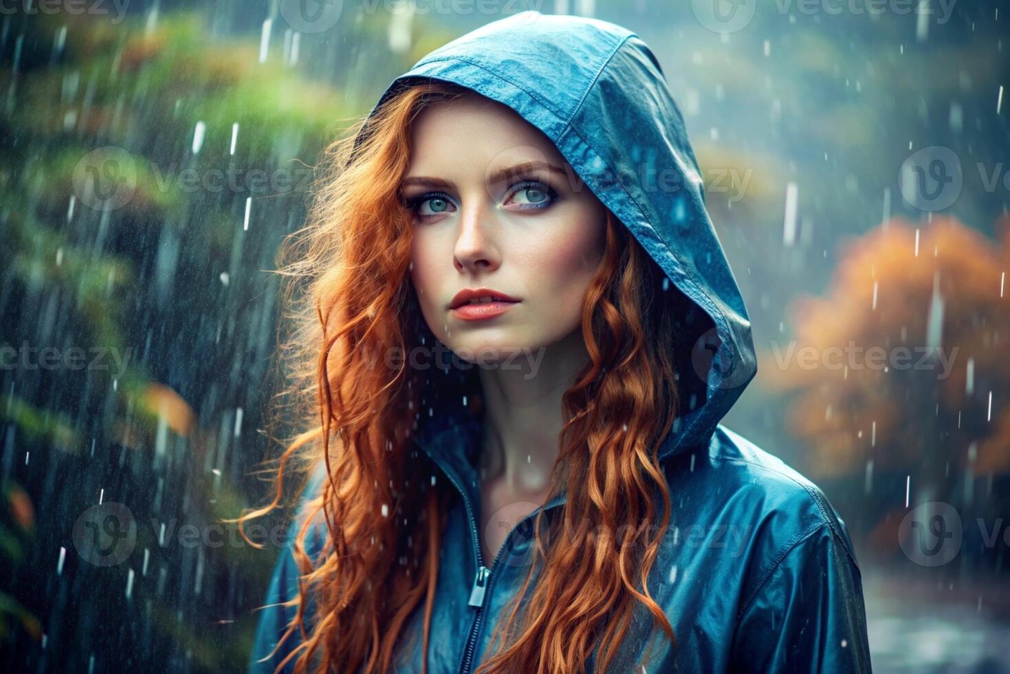Portrait of a beautiful girl with blond hair and freckles photo