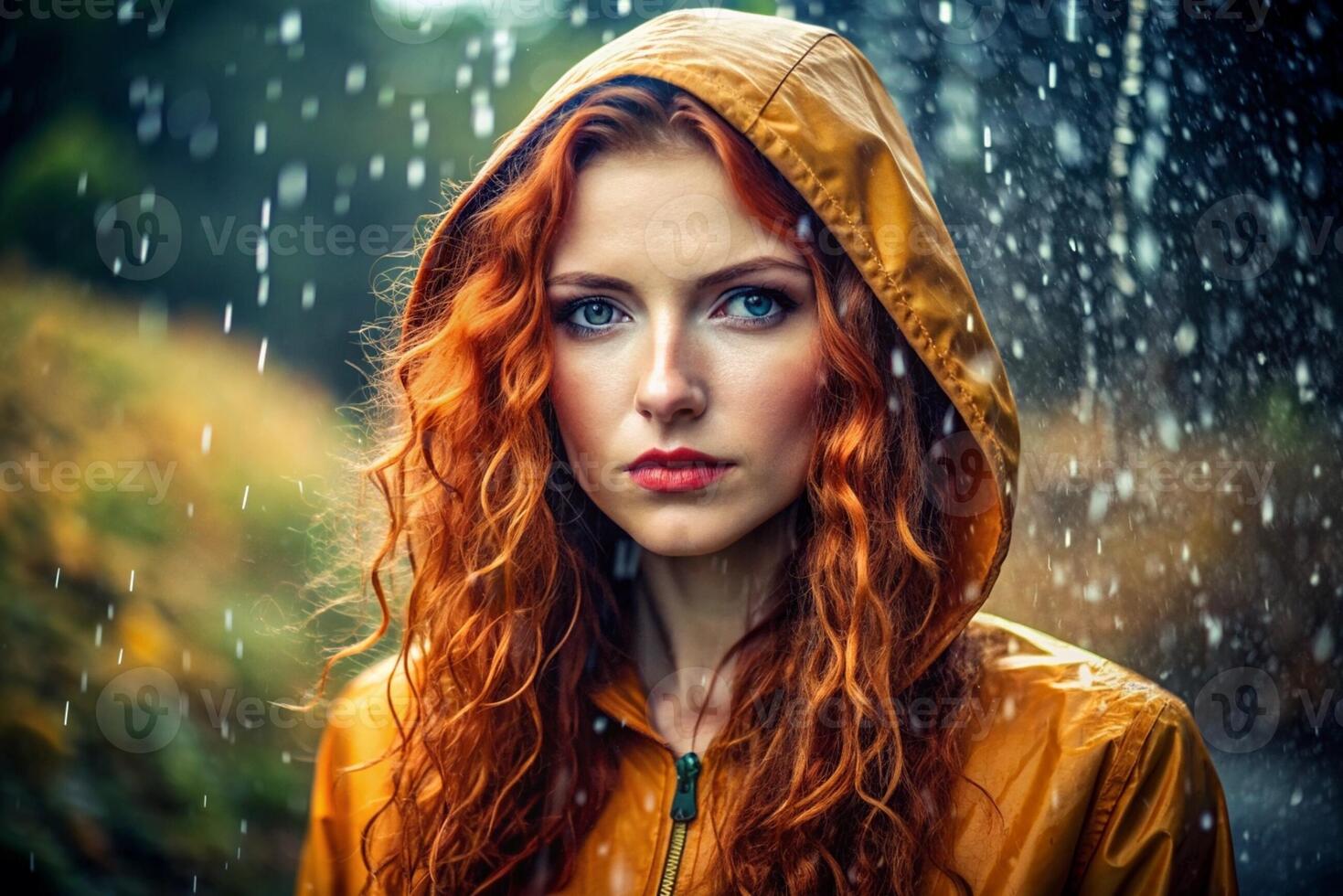 Portrait of a beautiful girl with blond hair and freckles photo