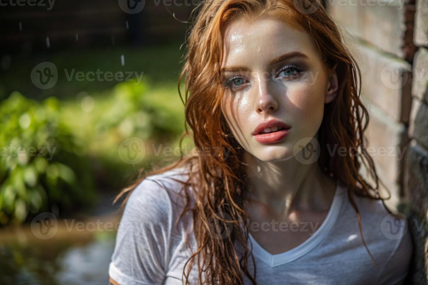 portrait of a very beautiful girl generated by AI photo