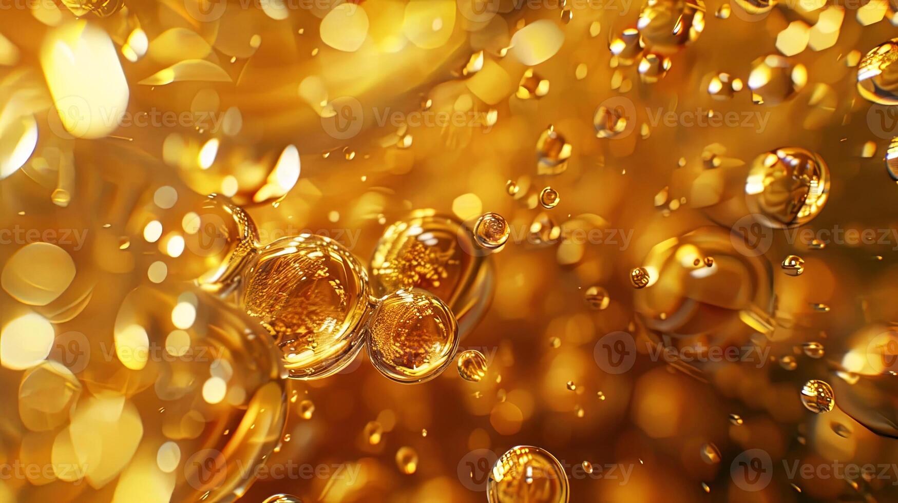 Immerse in the golden allure of floating bubbles captured in this stunning, dreamy image photo