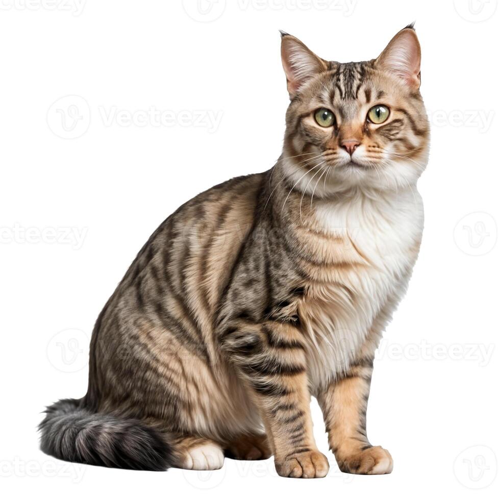 American Bobtail Cat - Striking Portrait of a Playful and Unique Feline with a Distinct Short Tail, Capturing the Breed's Wild Appearance and Affectionate Nature in Stunning Detail photo