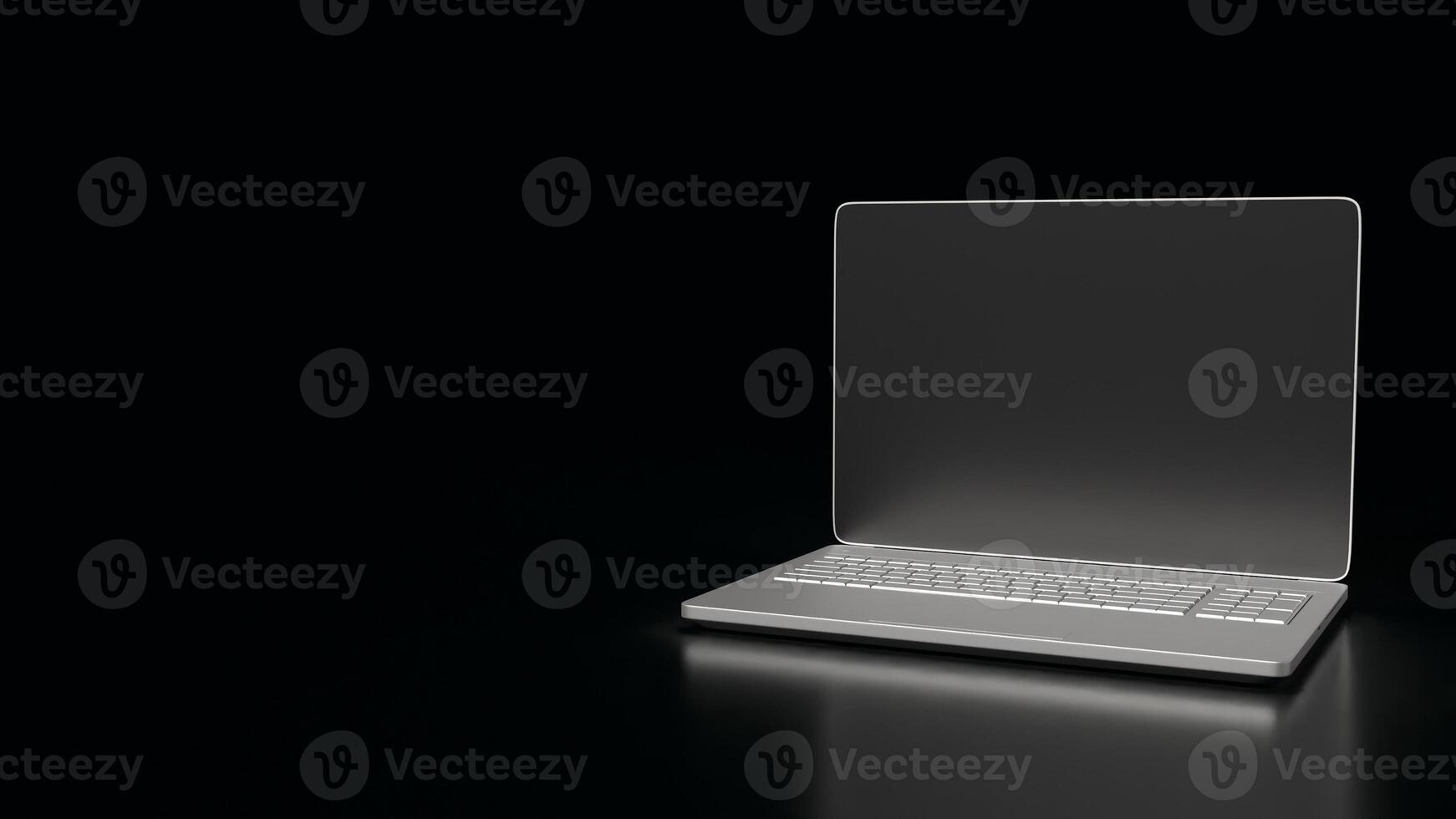 The Notebook on Black Background for Business or it concept 3d rendering. photo