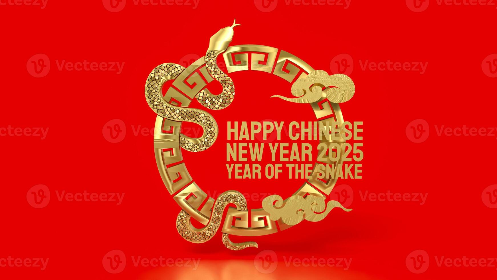 The Gold snake for Chinese New Year concept 3d rendering. photo