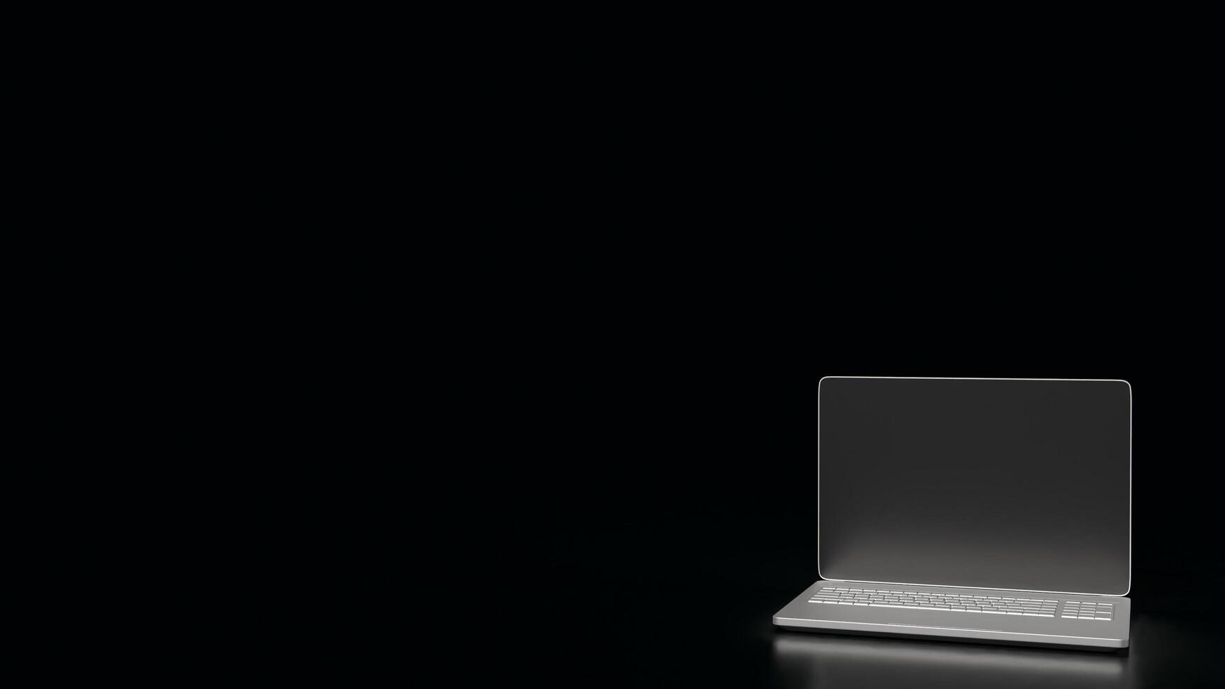 The Notebook on Black Background for Business or it concept 3d rendering. photo