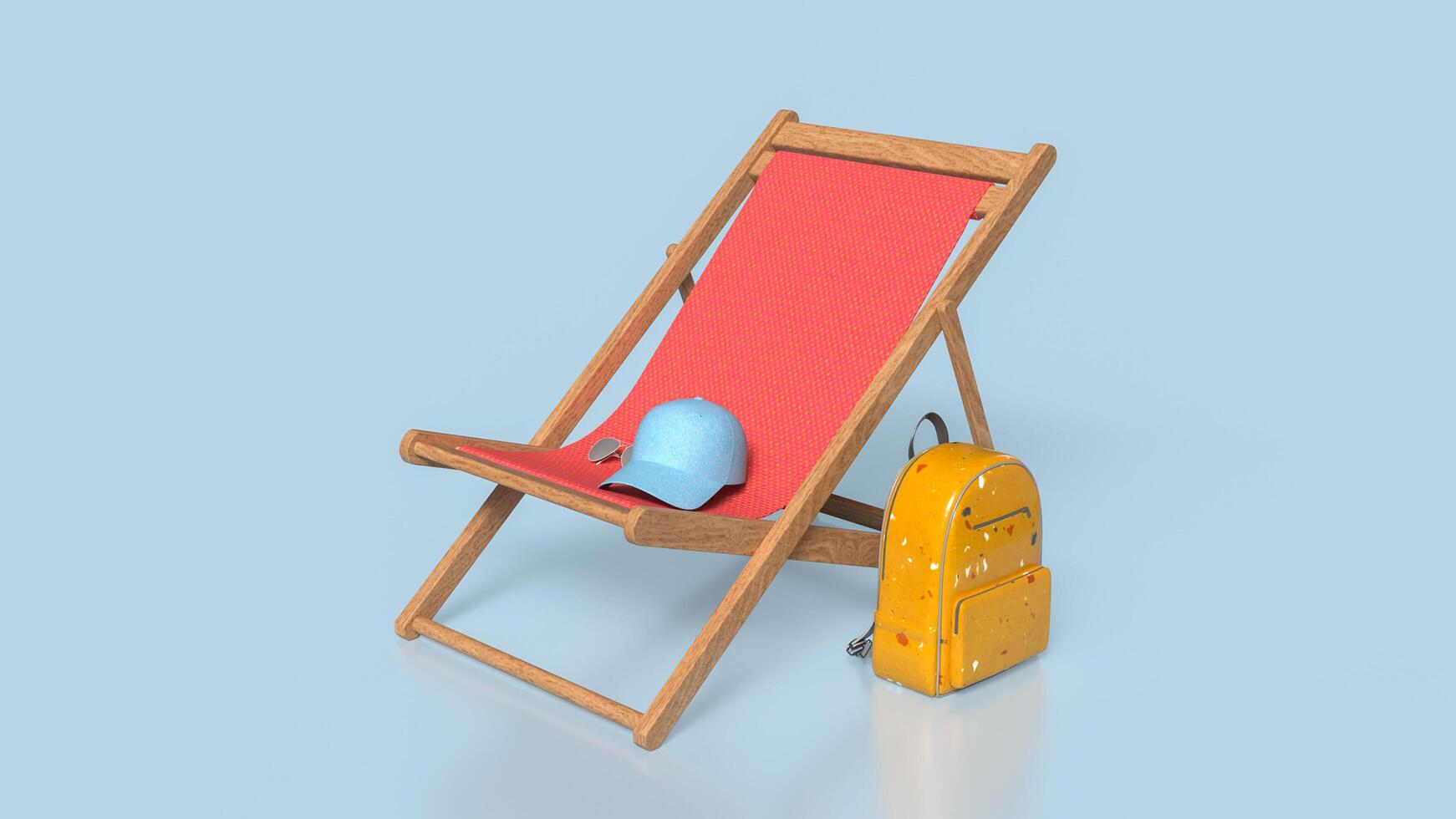The Beach chair for summer or travel concept 3d rendering. photo