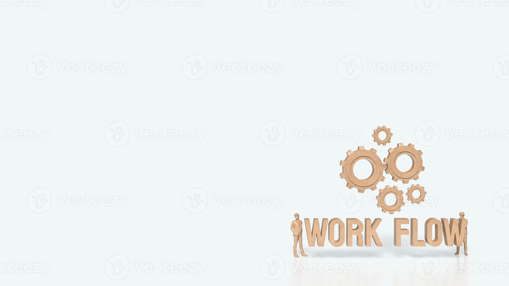 The Gear and work flow text for Business concept 3d rendering. photo