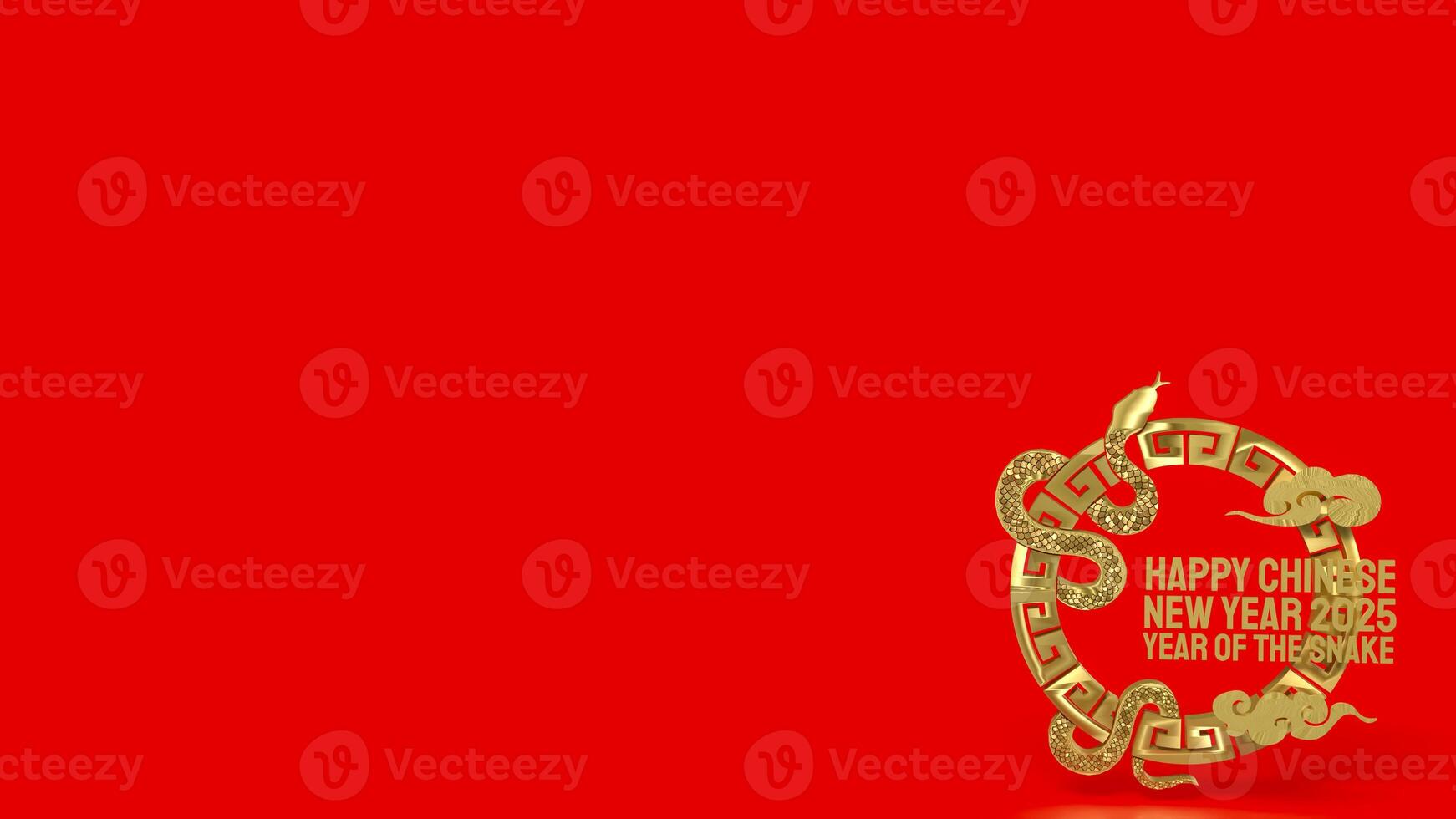 The Gold snake for Chinese New Year concept 3d rendering. photo