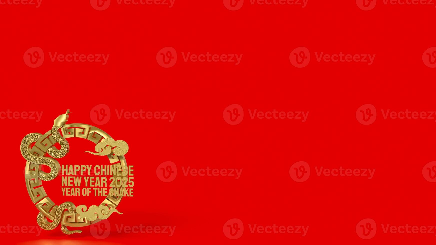 The Gold snake for Chinese New Year concept 3d rendering. photo