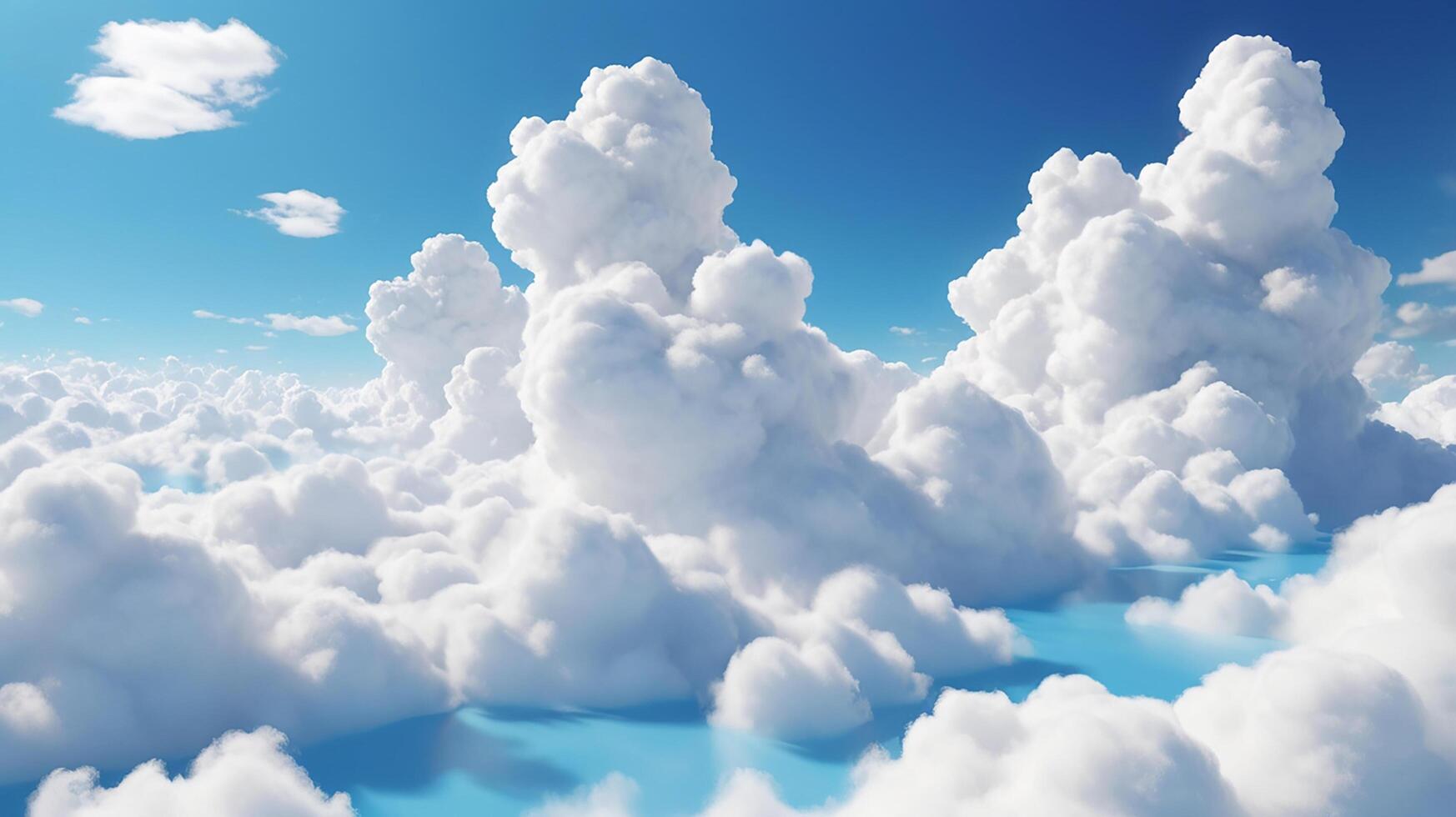 only white clouds in the blue sky photo