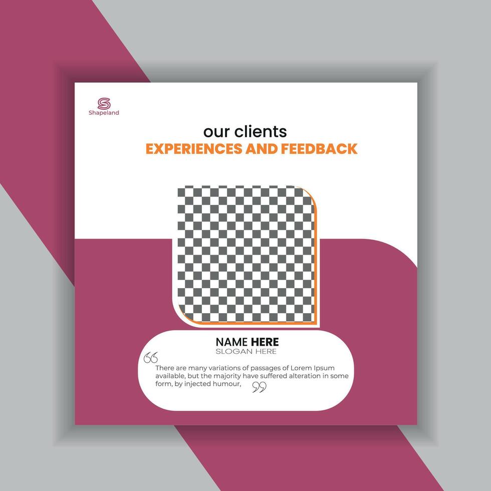 client testimonial design template vector