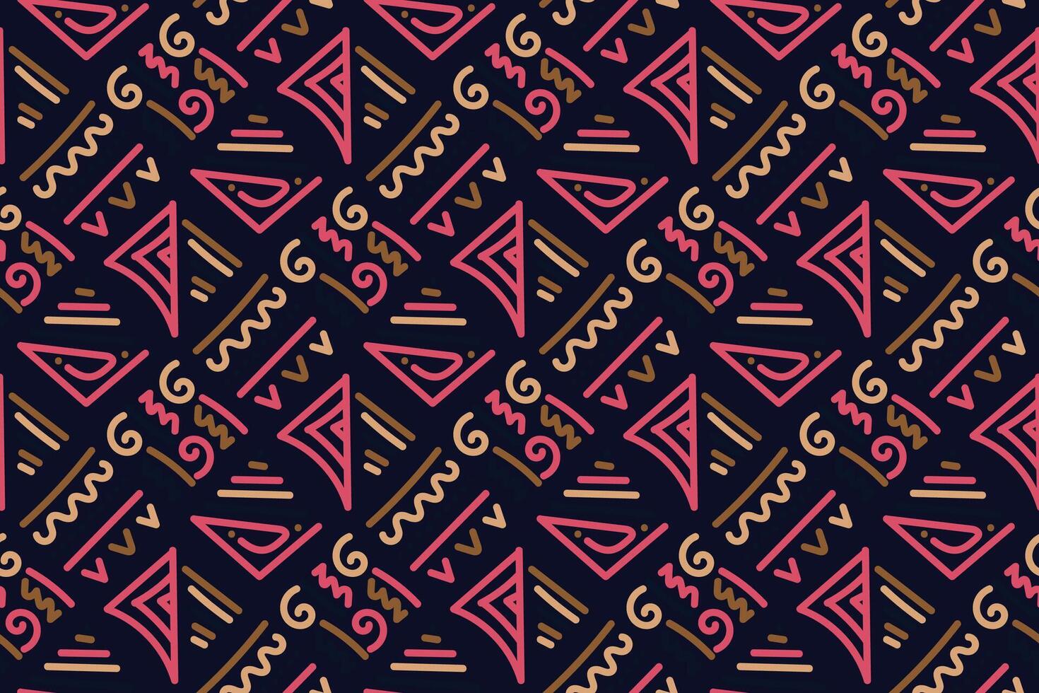 Vintage Floral Seamless Pattern. Seamless simple floral with wavy striped background.geometric distressed damask illustration with leaves. Decorative botanical vector