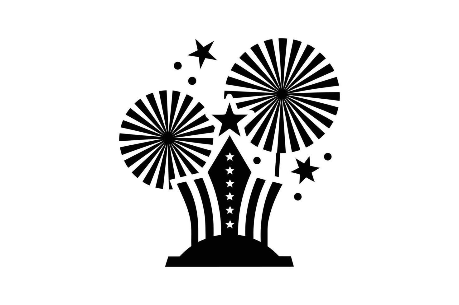 Festive 4th of July art cartoon, clipart, and line art for patriotic designs vector