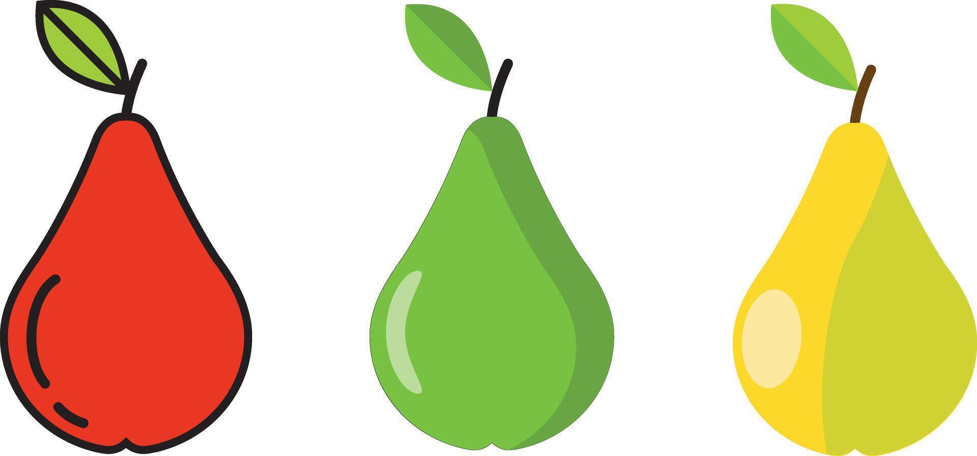 Pears icon. Lineal color icon style, flat line. icon related to fruits. Simple design editable vector