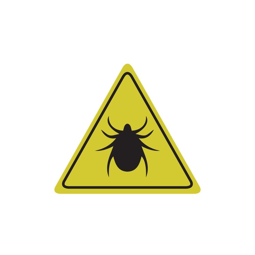 Ticks. Tick warning sign. Attention ticks. Mite. vector