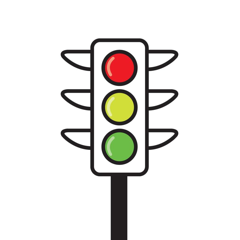 Illustration of a shiny traffic light. vector