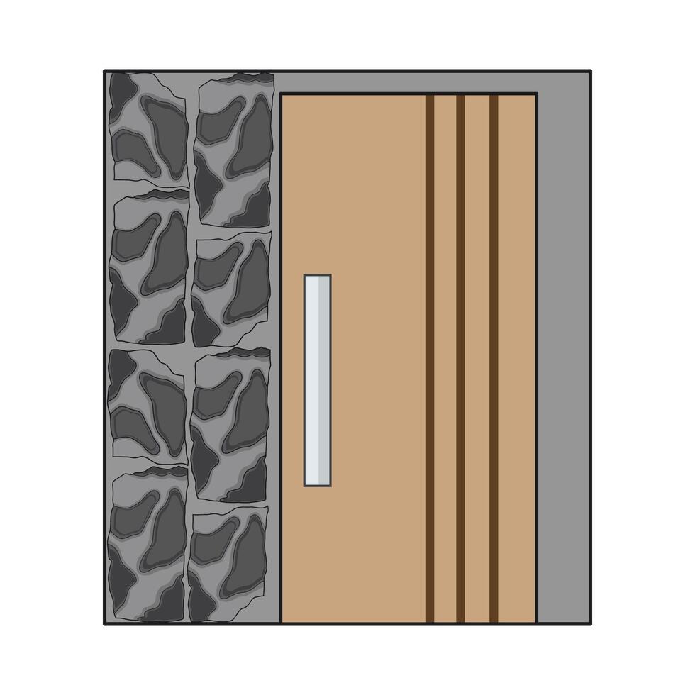 illustration of wall with door vector