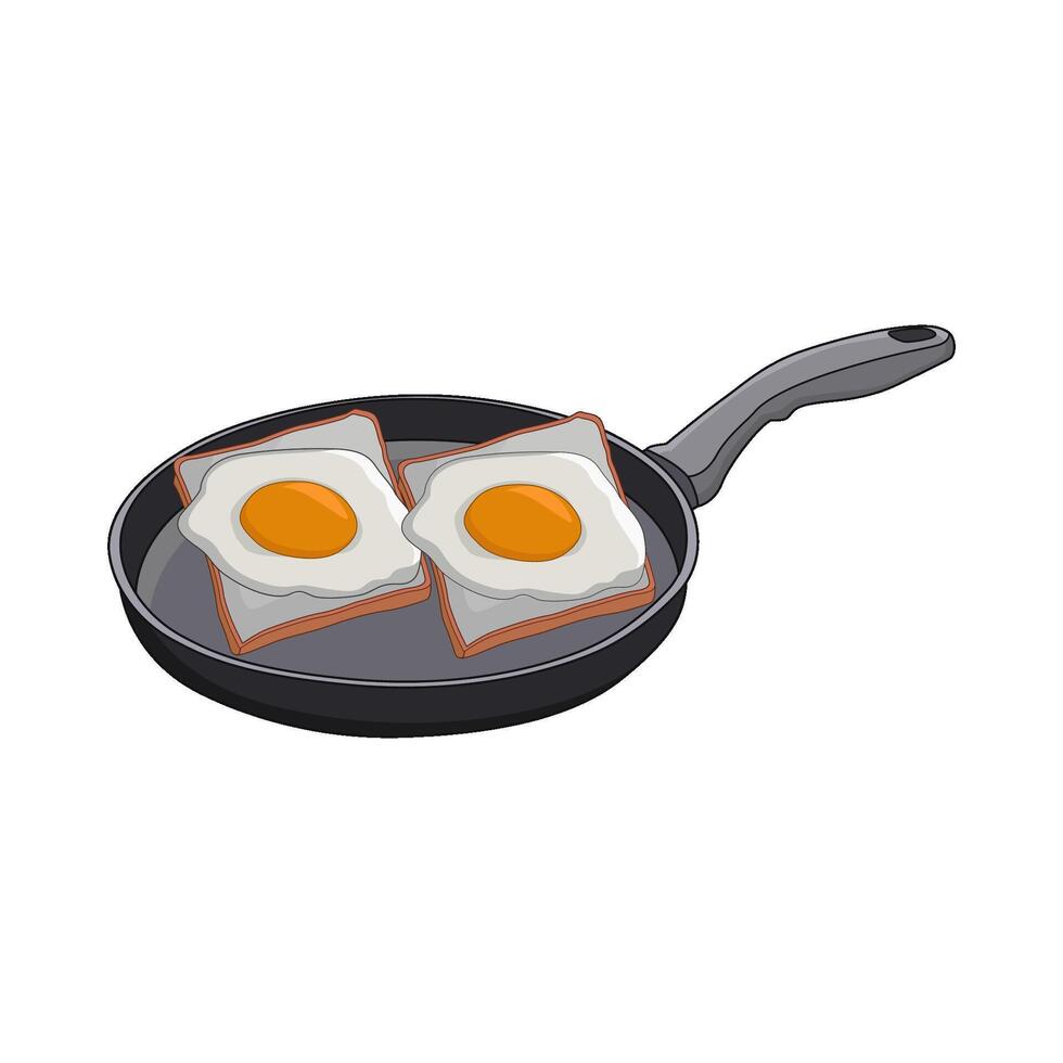 illustration of egg on toast vector