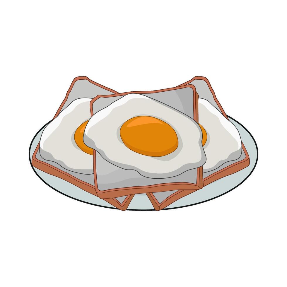 illustration of egg on toast vector