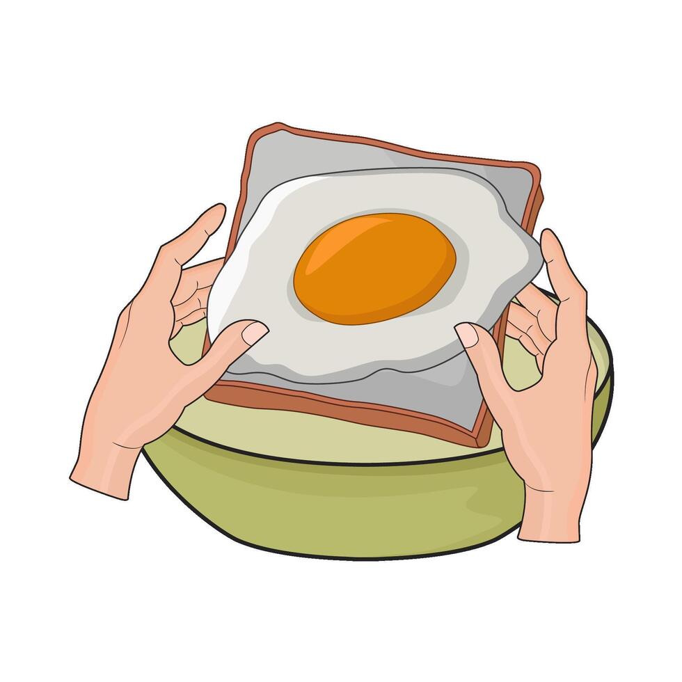 illustration of egg on toast vector