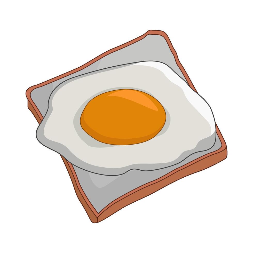 illustration of egg on toast vector