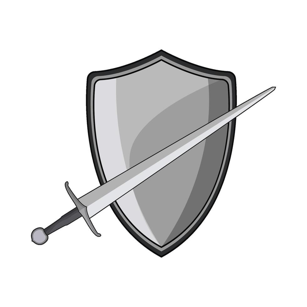 illustration of sword and shield vector