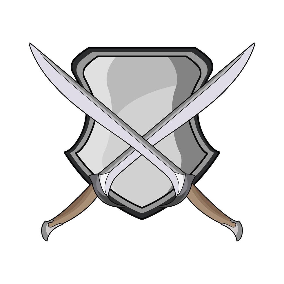 illustration of sword and shield vector