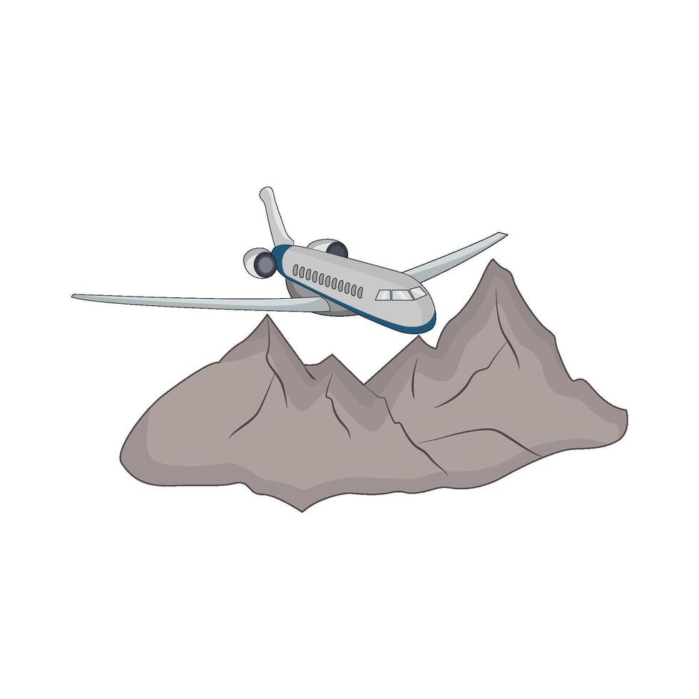 illustration of airplane on mountain vector