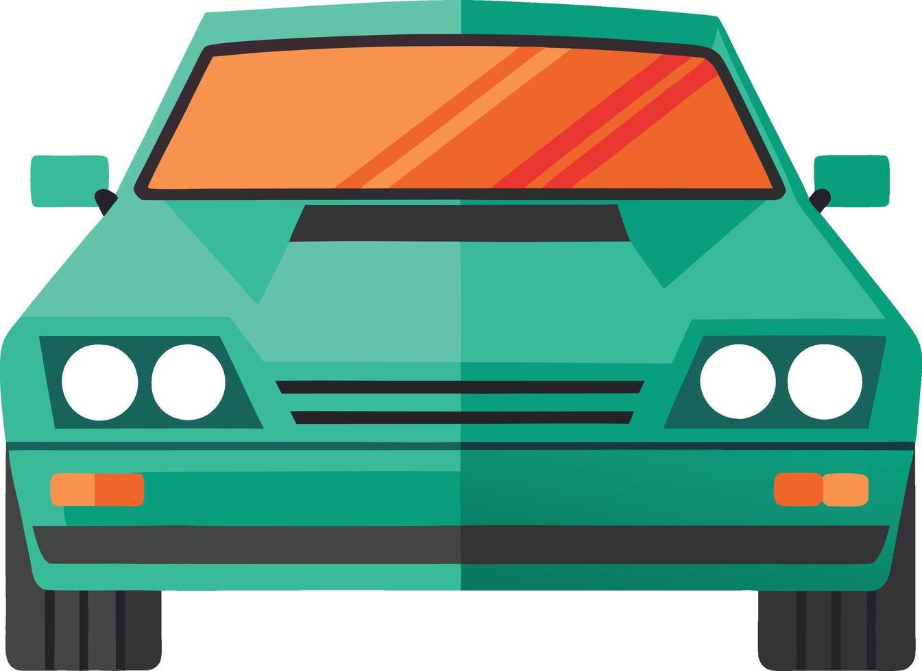 Art and illustration of Car Image. Flat color car image. vector