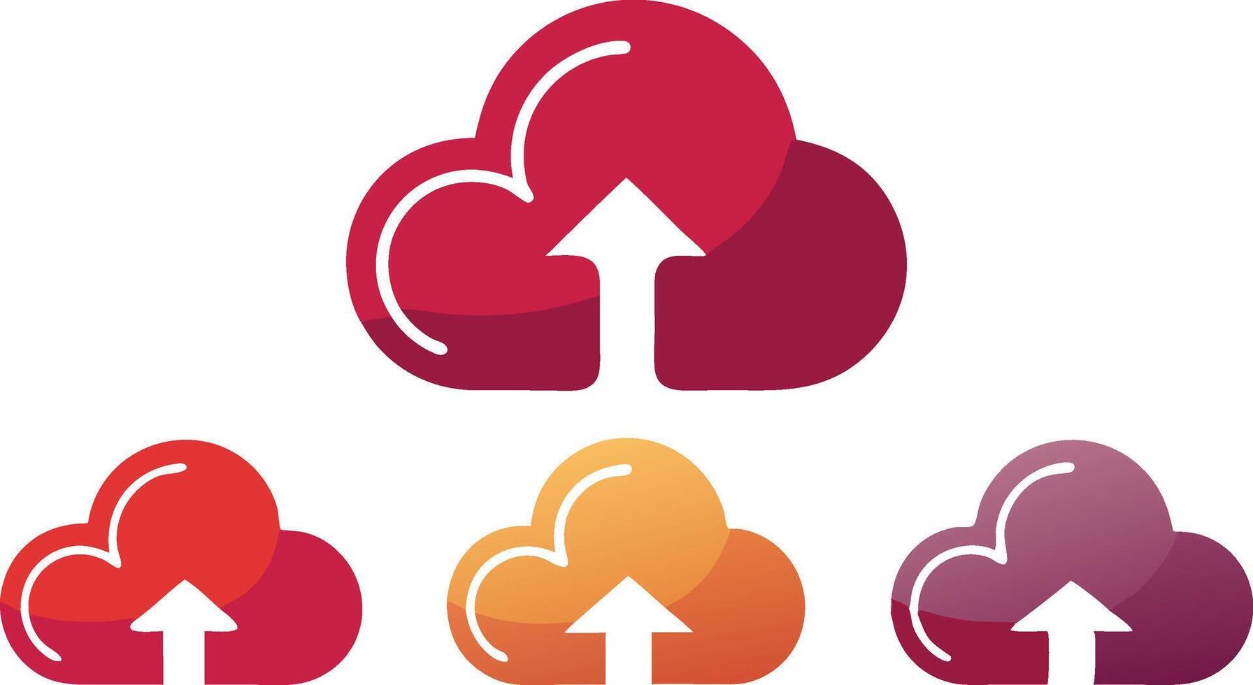 Cloud storage silhouette image set. vector