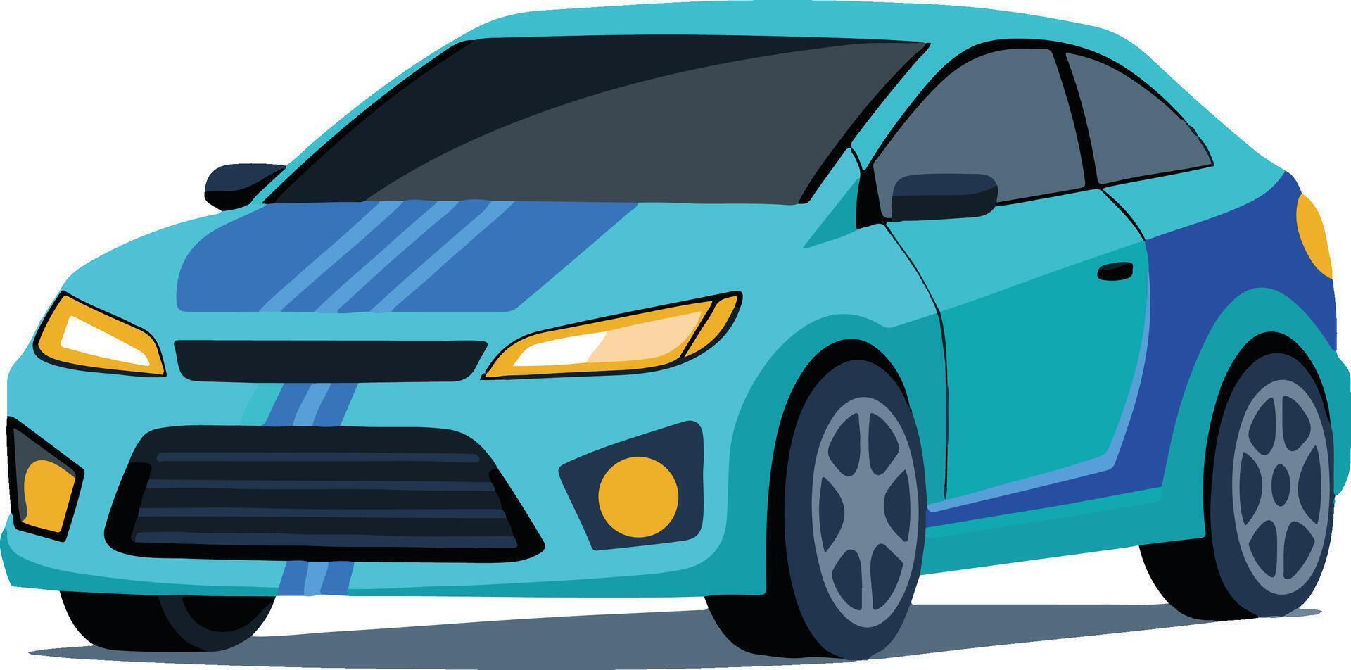 Art and illustration of Car Image. Flat color car image. vector