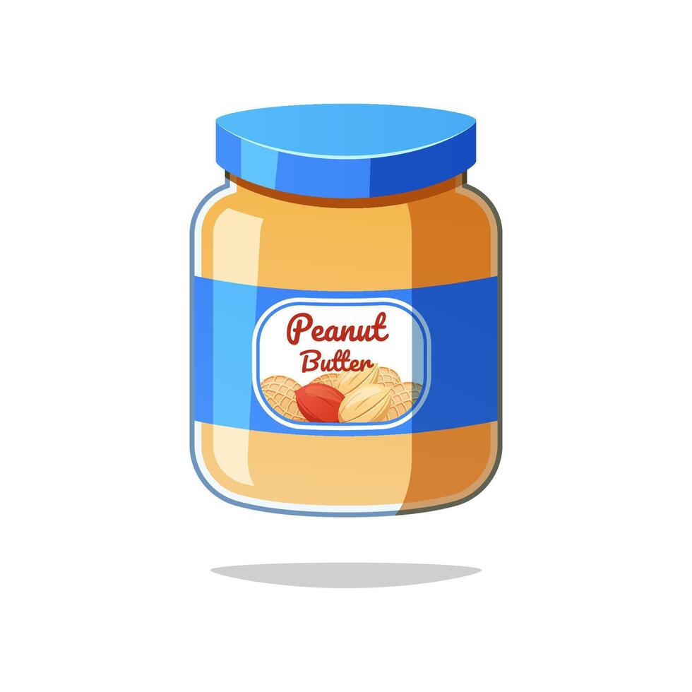 Peanut butter jar isolated on white background. vector