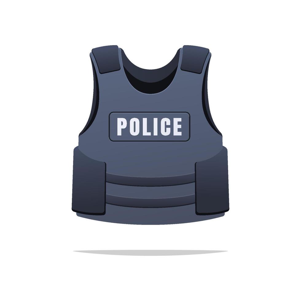Bullet proof vest. Police vest isolated on white background. vector