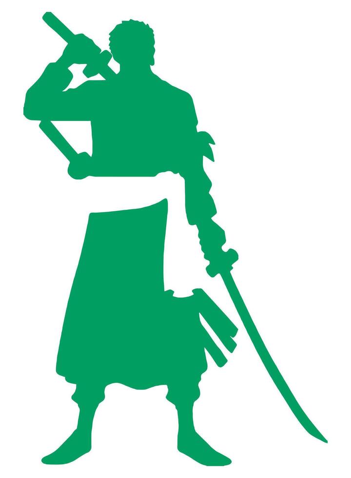 roronoa zoro green silhouette vector
