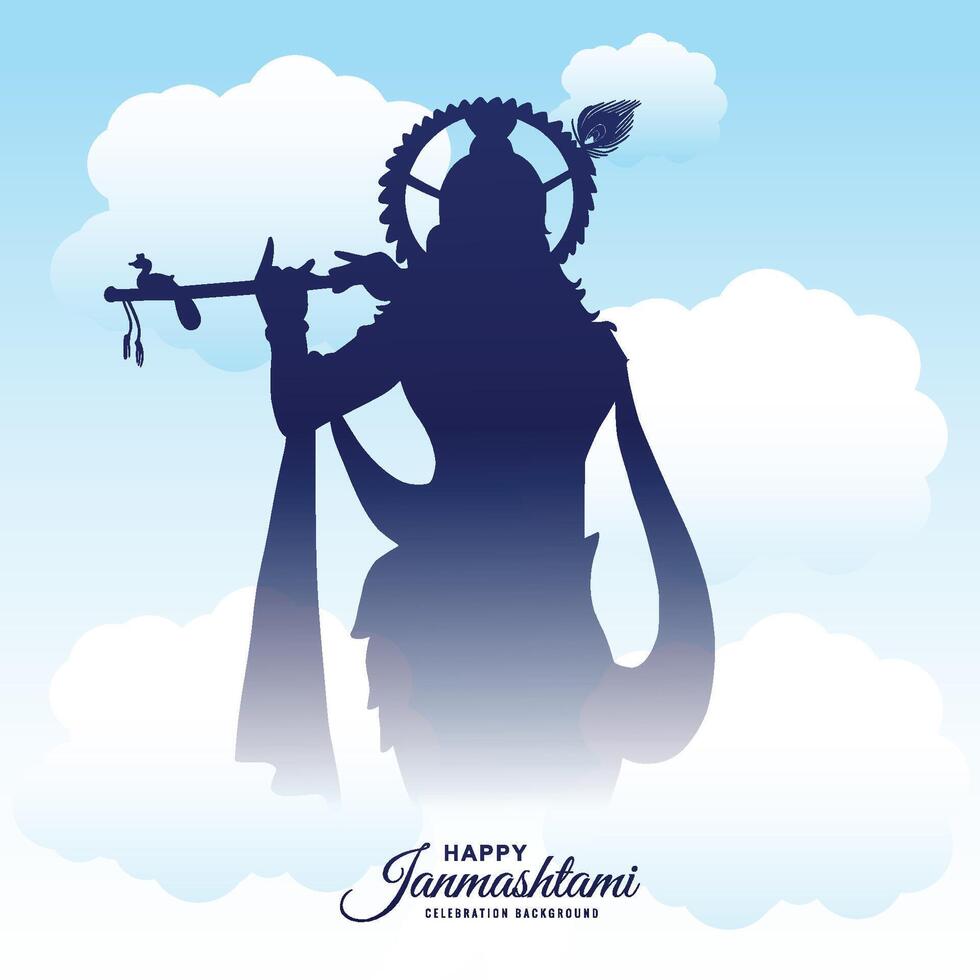 Shree krishna janmashtami festival holiday card background vector