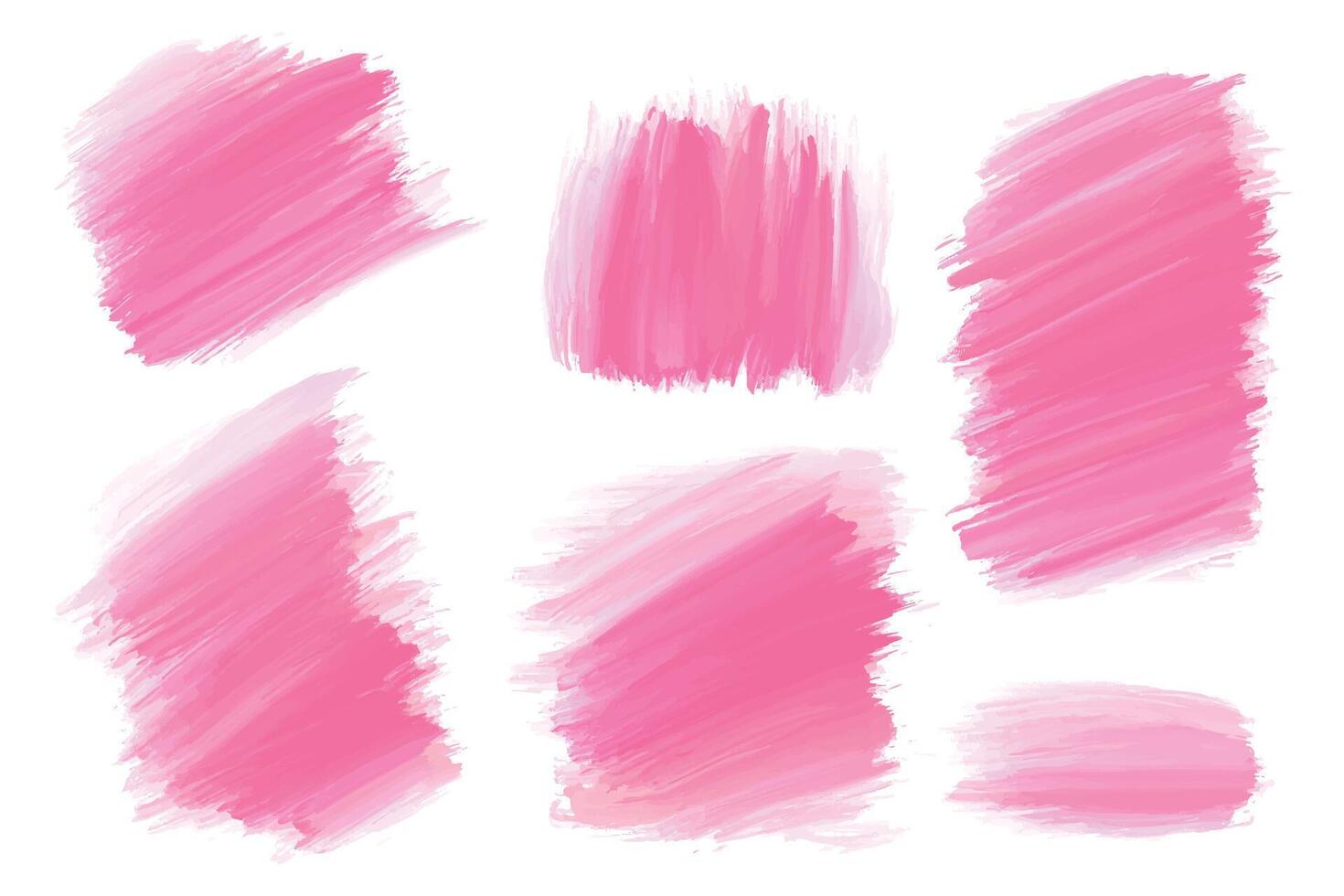 Abstract pink watercolor brush stroke set design vector