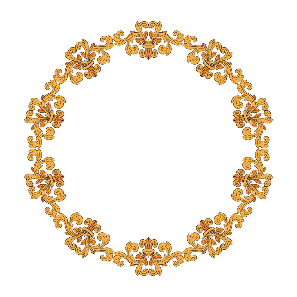 vintage heraldic ornament Round frame baroque style vector