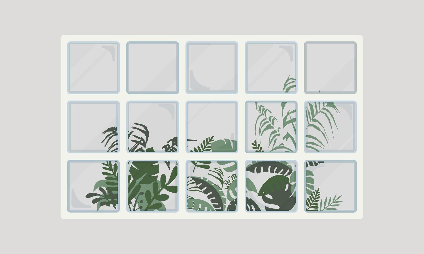 Front drawing of clear glass block in pastel. For interior design concept proposal architecture background vector