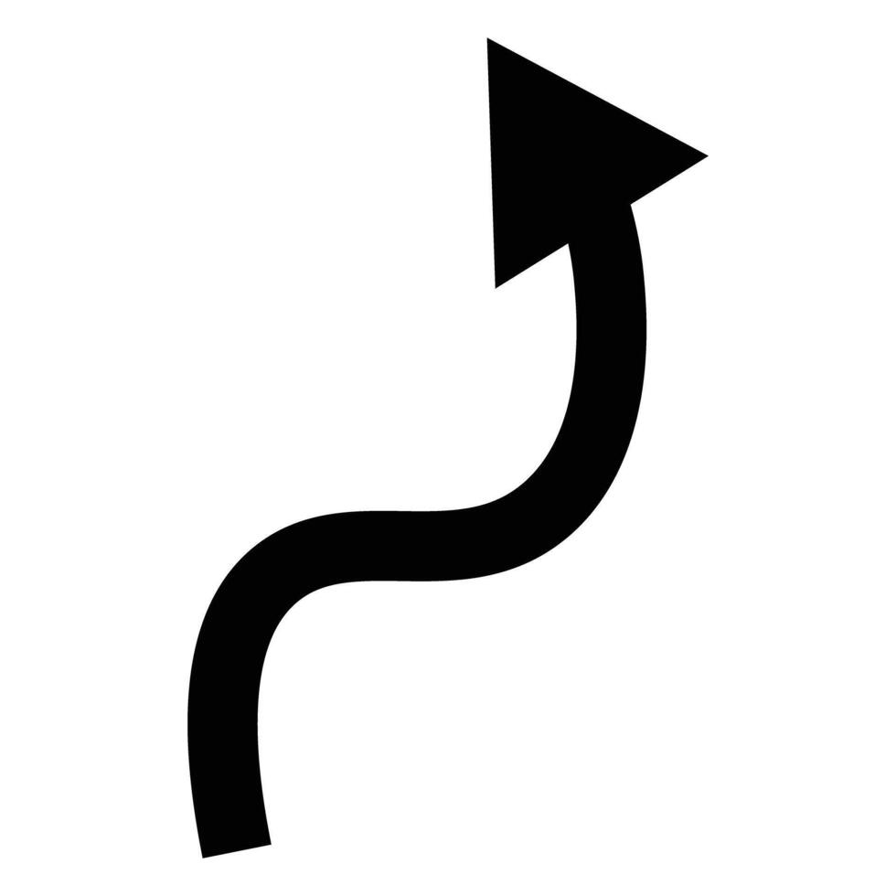 Wiggle and rise arrow icon. vector