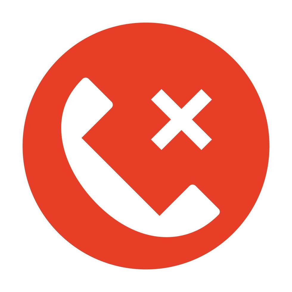 A phone icon that cannot be called. vector