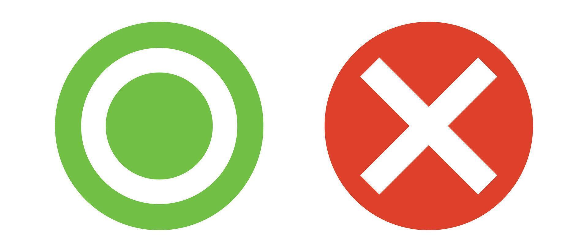 Circle and cross icon set. . vector