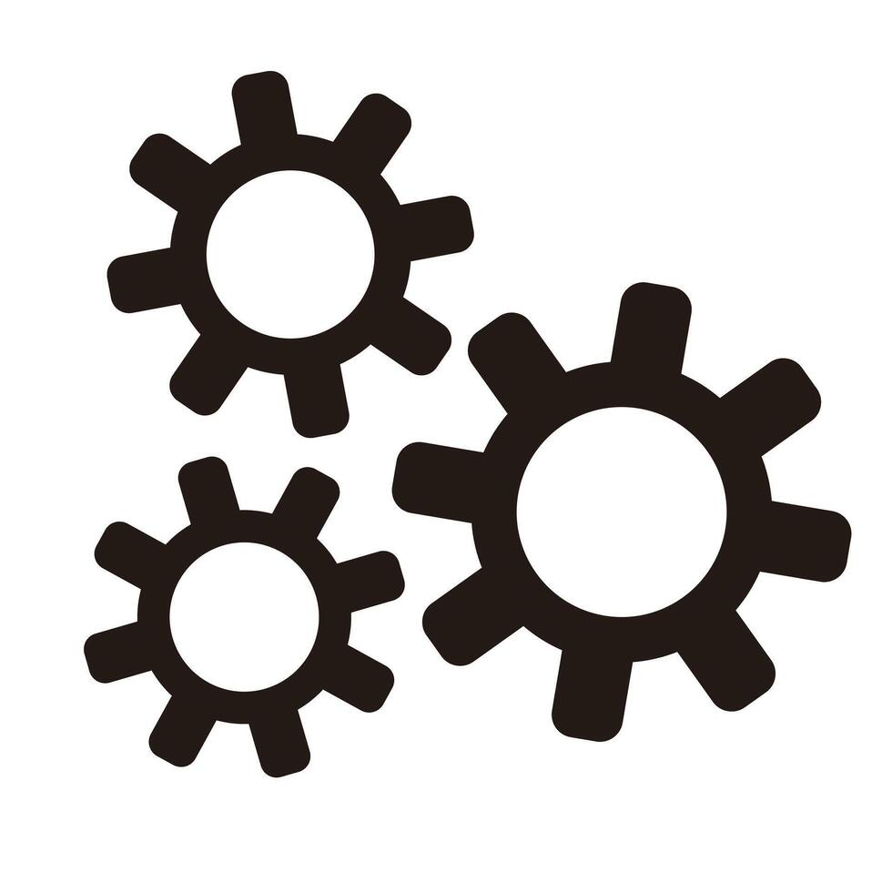 Three gear icons. vector