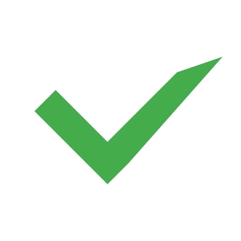 Green checkmark icon. ok sign. vector