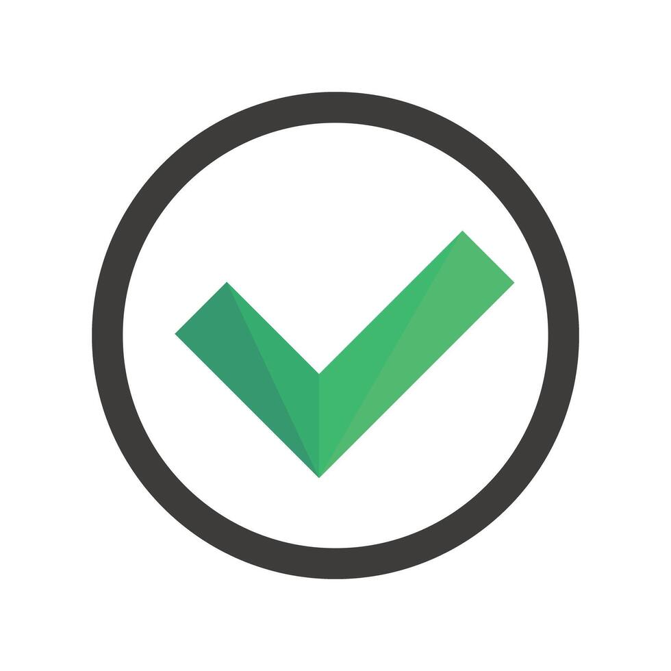 Modern checkmark icon in green. vector