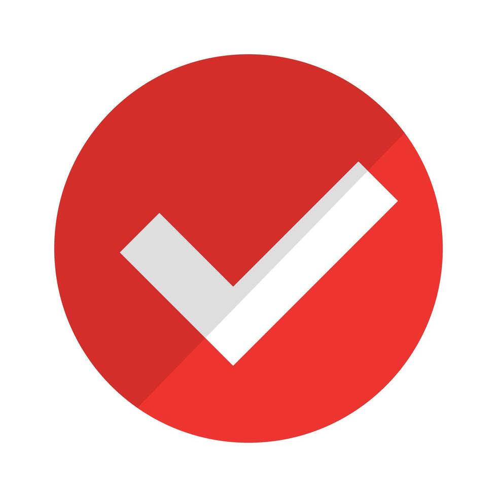 Red check mark icon vector
